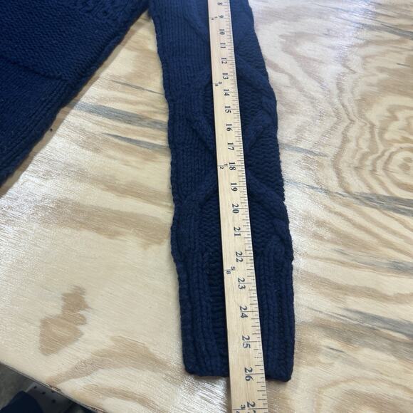 Vintage Diesel Gold Label Y2K Wool Sweater Chunky Mixed Cable Knit Small Blue - Picture 14 of 14